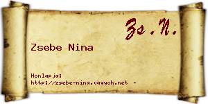 Zsebe Nina névjegykártya